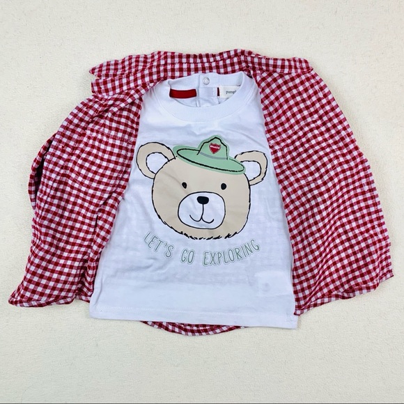 Pumpkin Patch | Plaid button-up w/ undershirt - Picture 2 of 4